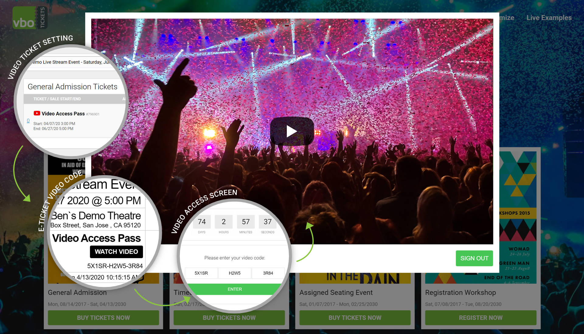 Virtual event video streaming VBO Tickets