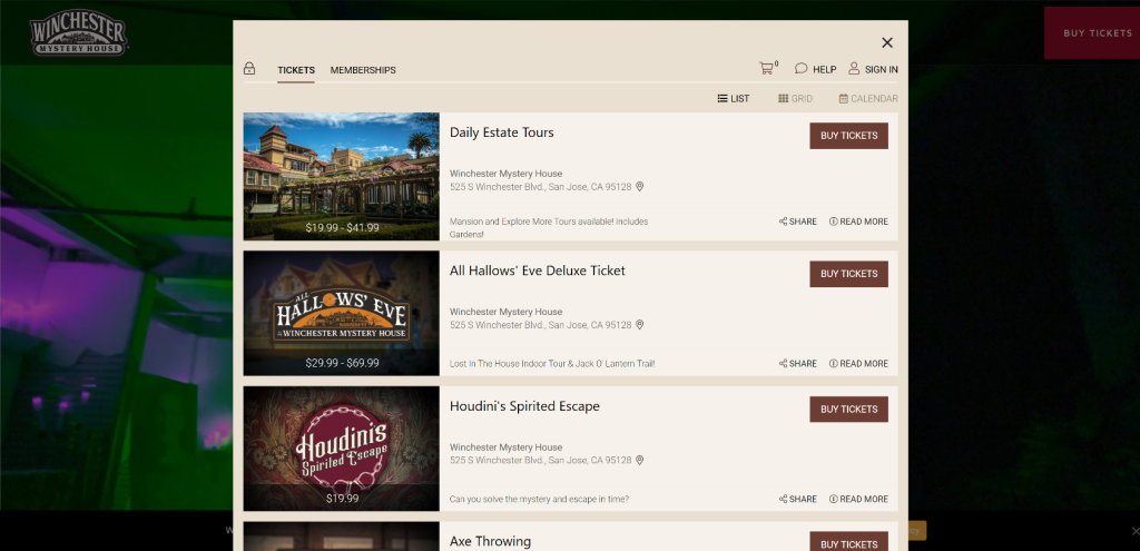 winchester mystery house website