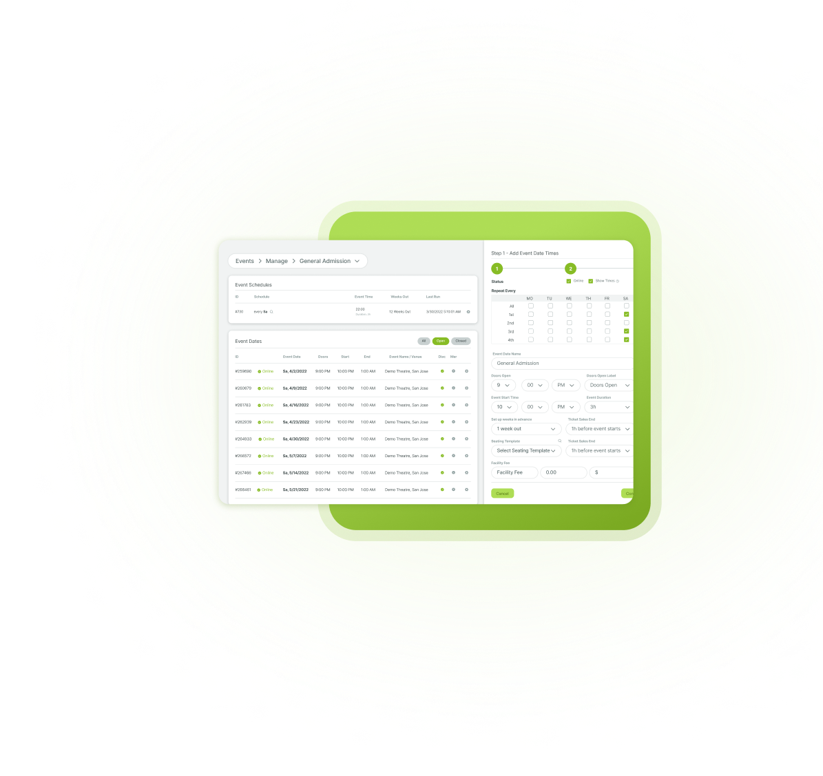 Streamline your event planning with Event Auto Scheduling- effortlessly manage recurring dates and focus on promoting your events, not scheduling them.
