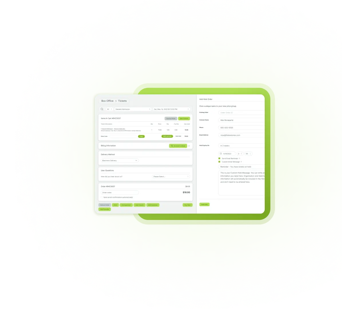 Holds by VBO Tickets give your patrons greater flexibility and you more control to increase sales.