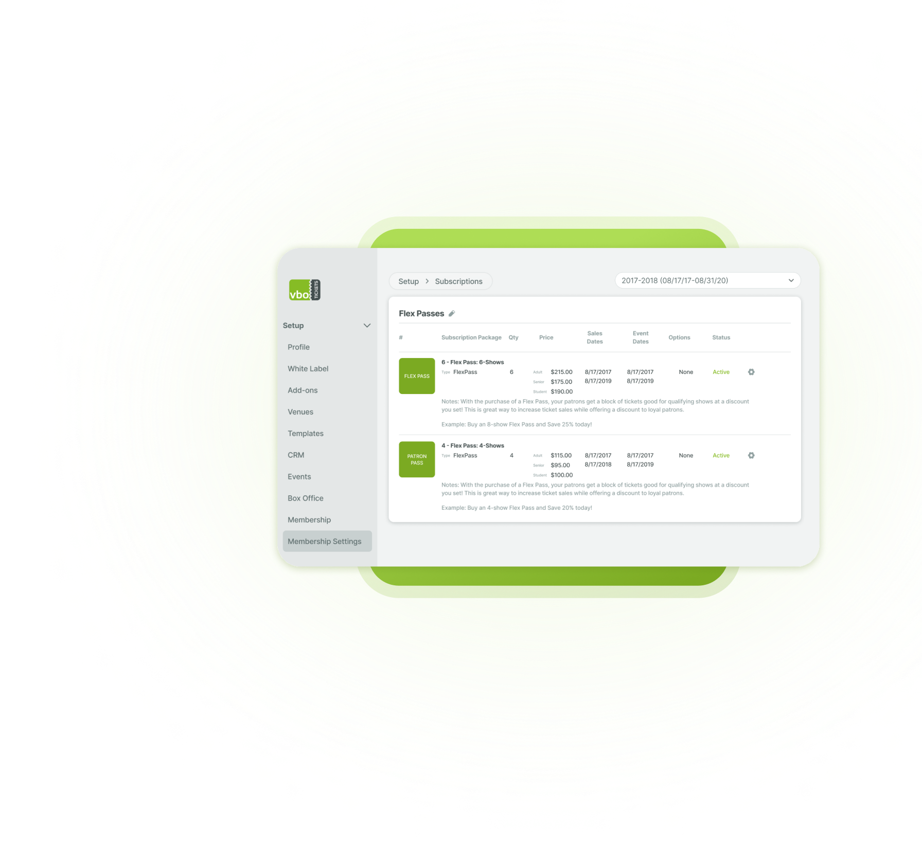 Flex Pass subscription for most flexible ticketing options.
